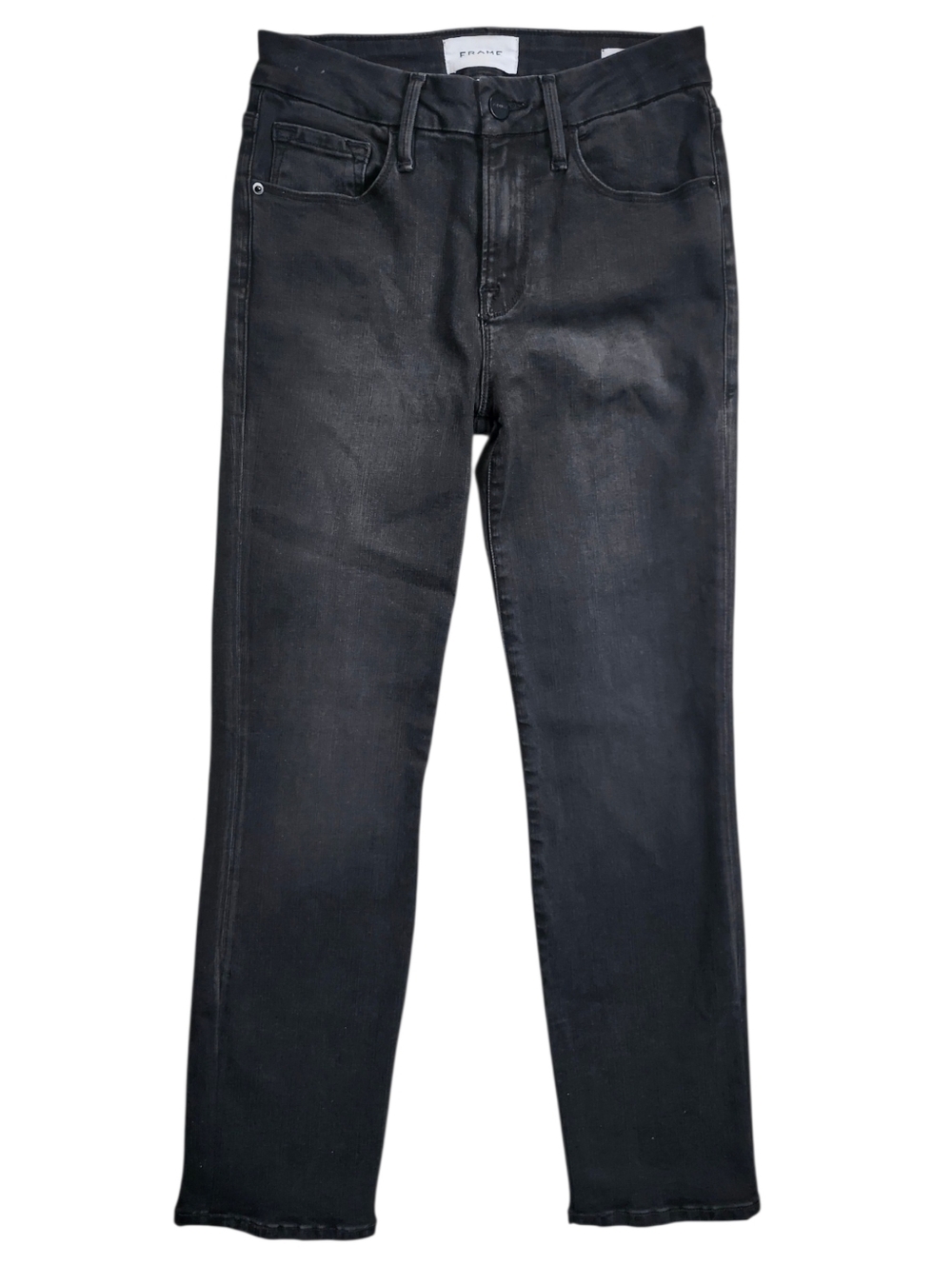 FRAME Le Crop Mini Boot Jeans In Black Wash - Picture 5 of 8